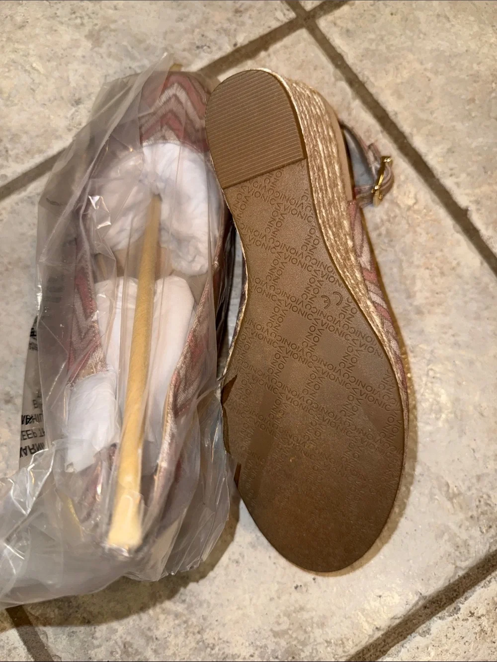 Vionic Pink Chevron Slingback Espadrilles